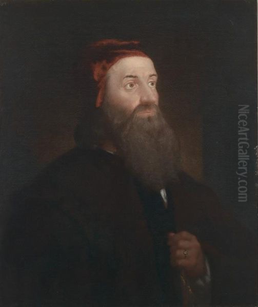 Head Of A Jew Oil Painting by Washington Allston