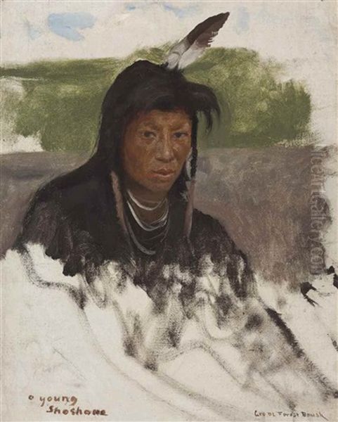 A Young Shoshone Oil Painting by George de Forest Brush