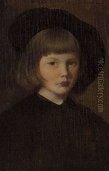 Head Of A Child Oil Painting by George de Forest Brush