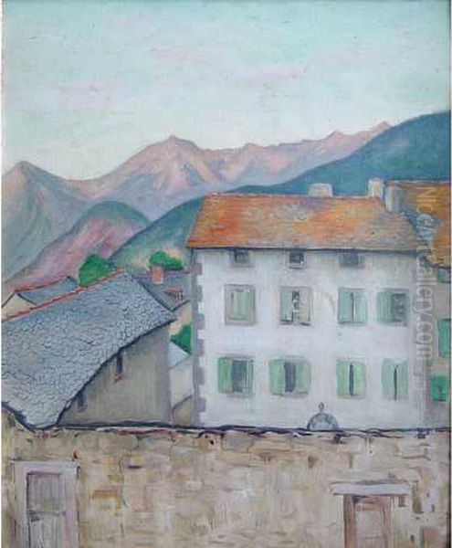 montlouis Dans Les Pyrenees  Oil Painting by Eugene Alluaud