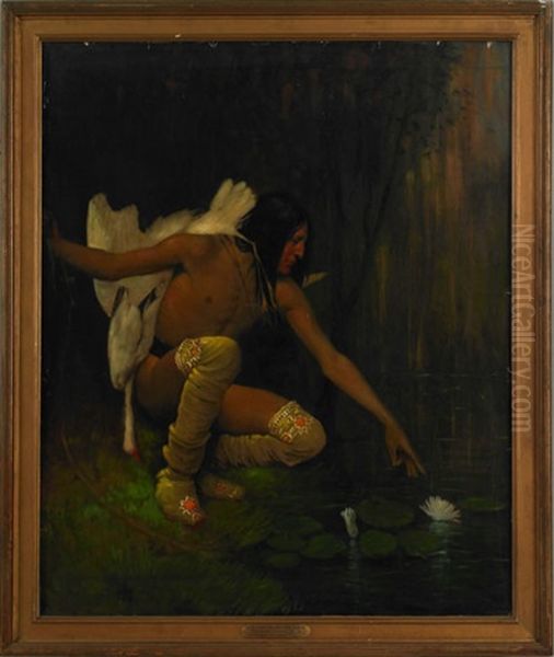 The Indian And The Lily Oil Painting by George de Forest Brush