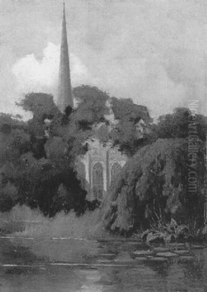 Church Steeple Oil Painting by George de Forest Brush