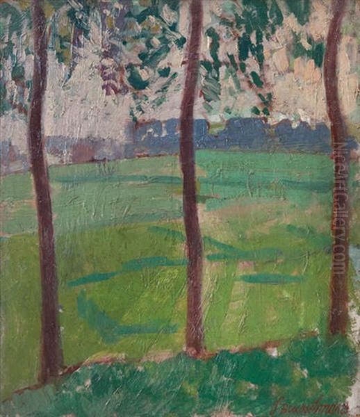 Paysage Aux Arbres Oil Painting by Jean Brusselmans