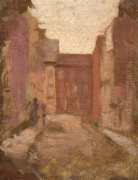 Ruelle Oil Painting by Jean Brusselmans