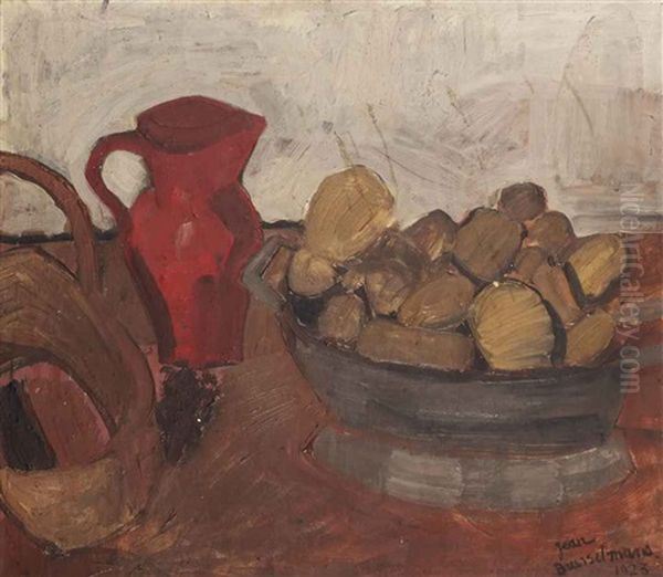 A Still Life With Potatoes Oil Painting by Jean Brusselmans