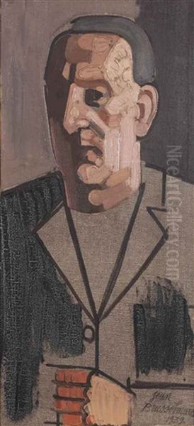 Self Portrait Oil Painting by Jean Brusselmans