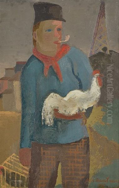 Paysan A La Poule by Jean Brusselmans