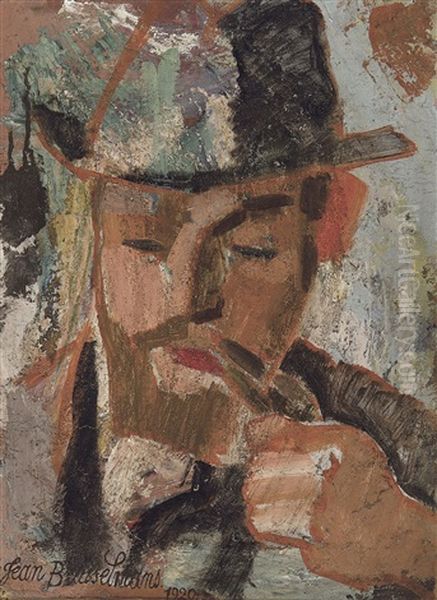 L'homme A La Pipe Oil Painting by Jean Brusselmans