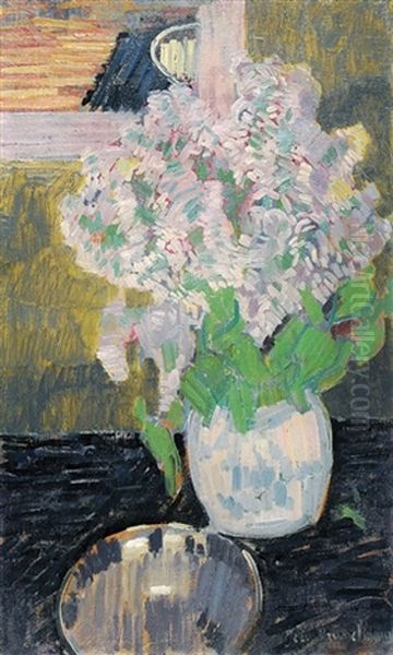 Vaas Met Seringen - Lilas Dans Un Vase Oil Painting by Jean Brusselmans