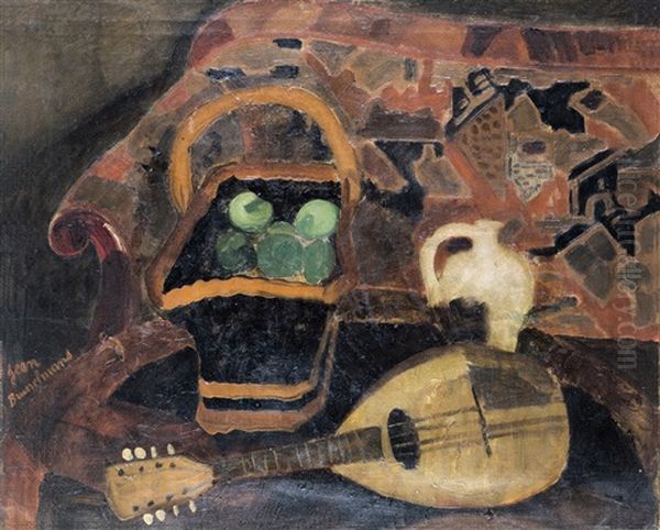 Mandoline Oil Painting by Jean Brusselmans