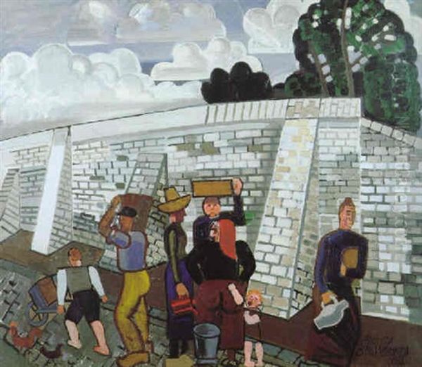 De Muur - Le Mur Oil Painting by Jean Brusselmans