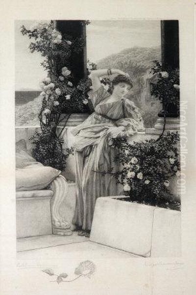 Engraved By Leopold Lowenstern Oil Painting by Anna Alma-Tadema