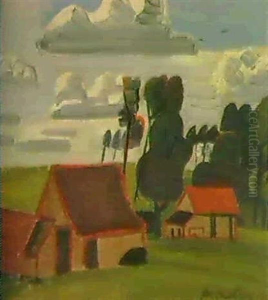 Fermette A Grand-bigard-1935 Oil Painting by Jean Brusselmans