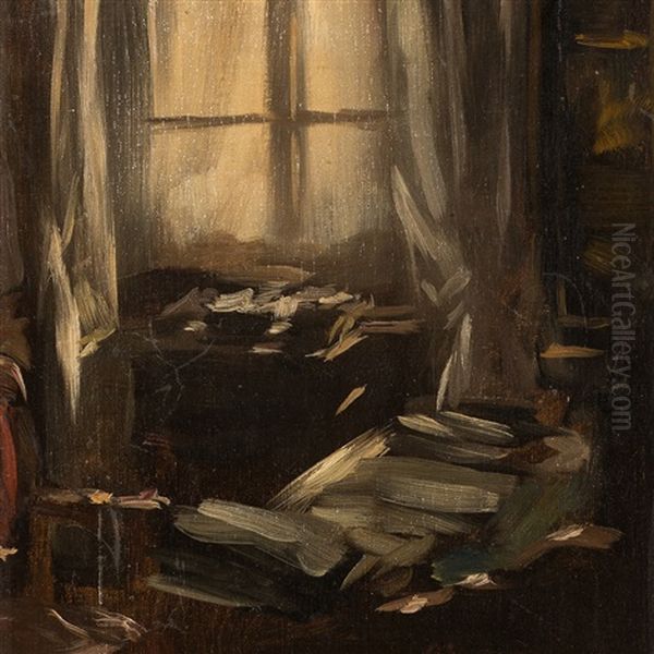 Study Room Oil Painting by Ferdinand Brutt