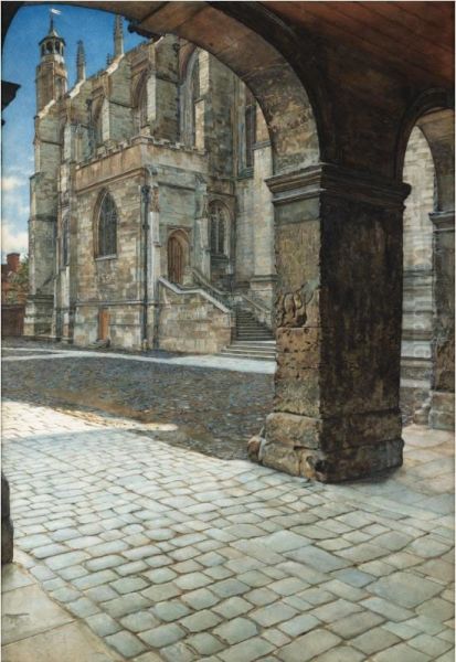 Eton College Chapel Oil Painting by Anna Alma-Tadema