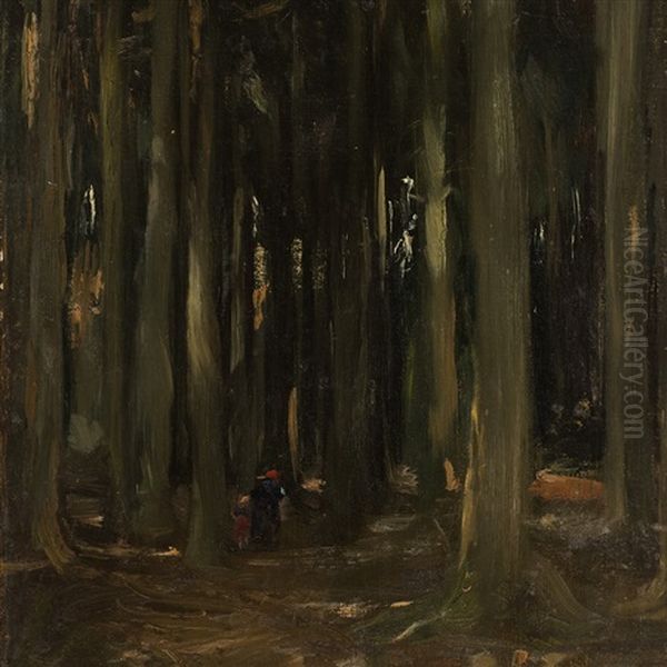 In The Forest Oil Painting by Ferdinand Brutt