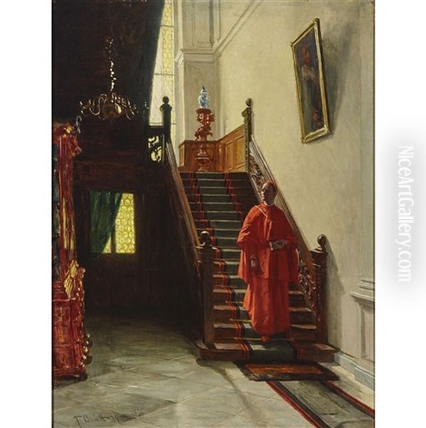 Cardinal Descending Stairs by Ferdinand Brutt