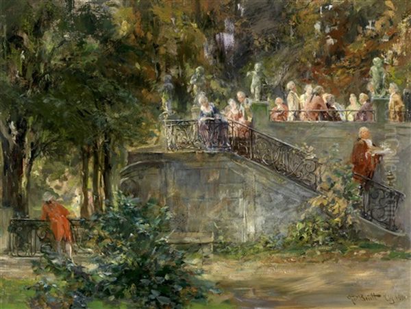 Gartenfest Oil Painting by Ferdinand Brutt