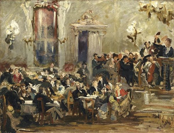 Konzert Oil Painting by Ferdinand Brutt