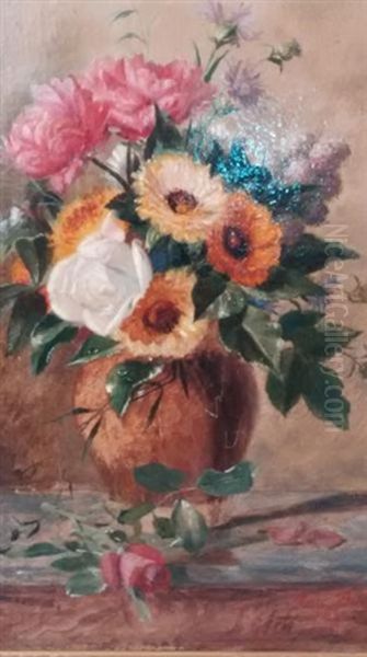 Bouquet De Fleurs Oil Painting by Marc Laurent Bruyas