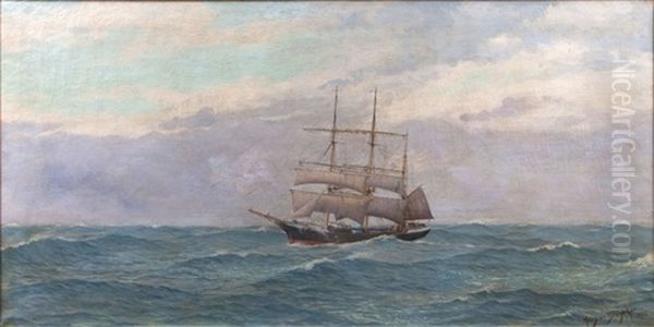 Dreimastbark Auf Hoher See Oil Painting by Hans de Bruycker