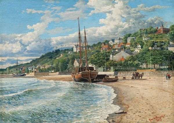 Summer Day In Hamburg Blankenese Oil Painting by Hans de Bruycker