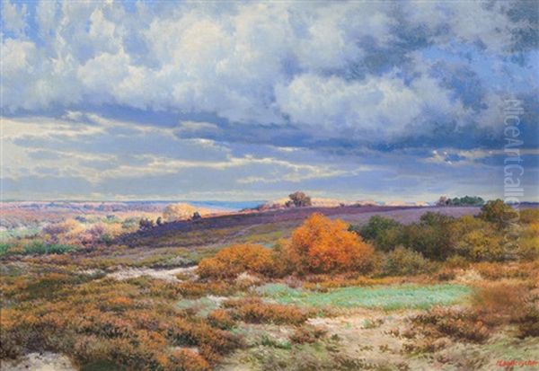 Der Herbst In Der Heide Oil Painting by Hermann De Bruycker