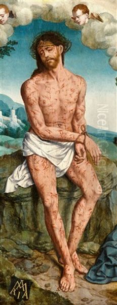 Christus Als Schmerzensmann Oil Painting by Bartholomaeus Bruyn the Elder