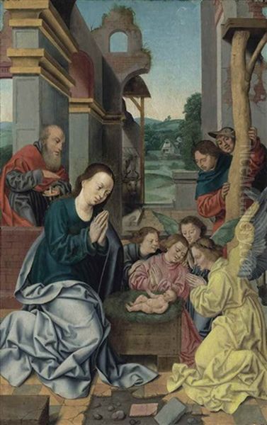 The Adoration Of The Shepherds Oil Painting by Bartholomaeus Bruyn the Elder