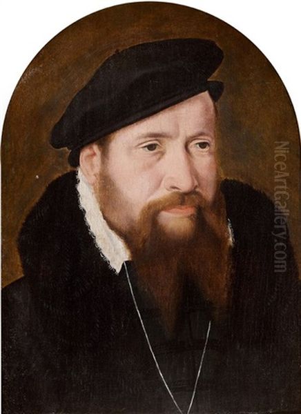 Portrait D'homme Au Beret Oil Painting by Bartholomaeus Bruyn the Elder