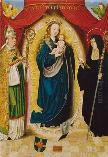 Madonna Mit Dem Hl. Benedikt Und Der Hl. Scholastika Oil Painting by Bartholomaeus Bruyn the Elder