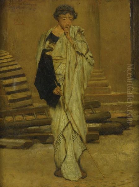 The Roman Architect Oil Painting by Sir Lawrence Alma-Tadema