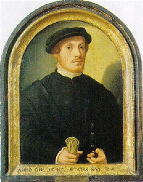 Ritratto Di Uomo Con Spada E Abito Nero Oil Painting by Bartholomaeus Bruyn the Elder