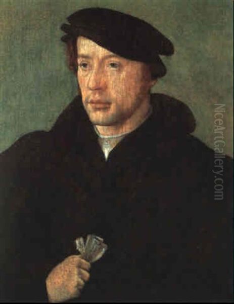 Bildnis Eines Jungen Mannes Oil Painting by Bartholomaeus Bruyn the Elder