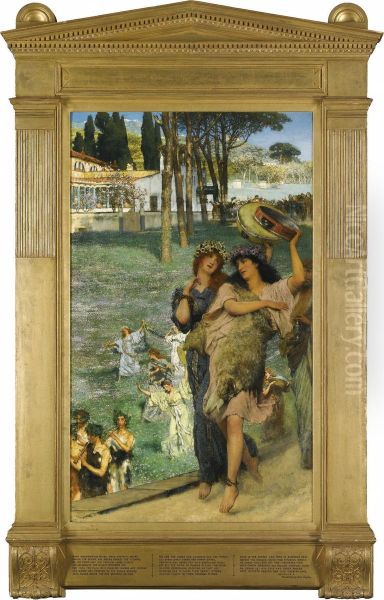 A Spring Festival (on The Road To The Temple Of Ceres) Oil Painting by Sir Lawrence Alma-Tadema