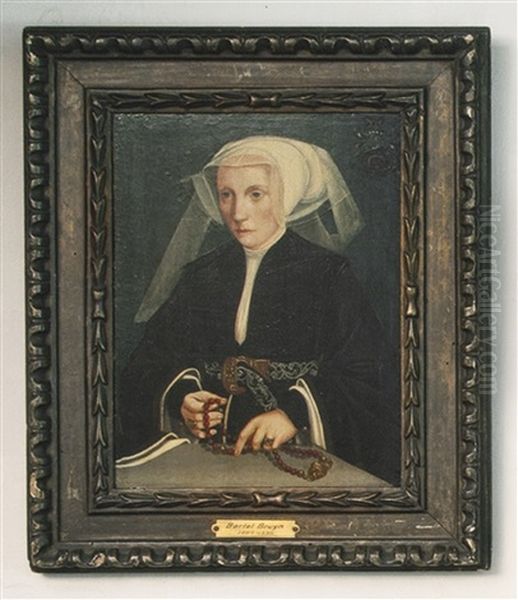 Portrait Of A Lady Holding A Rosary Oil Painting by Bartholomaeus (Barthel) Bruyn the Younger