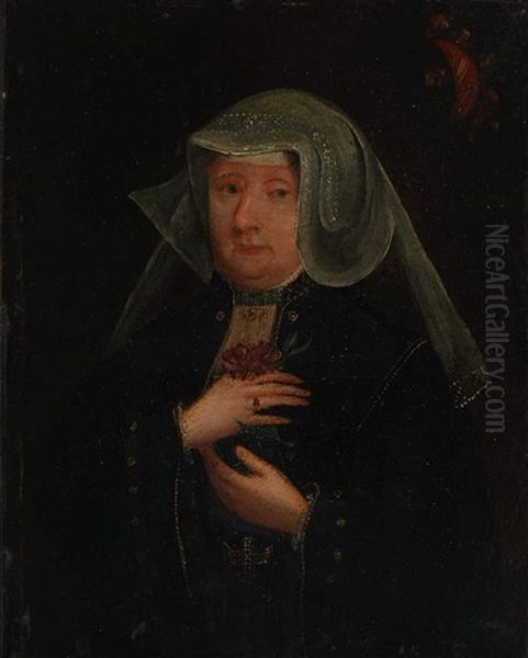 Dreiviertelbildnis Einer Patrizierfrau Oil Painting by Bartholomaeus (Barthel) Bruyn the Younger