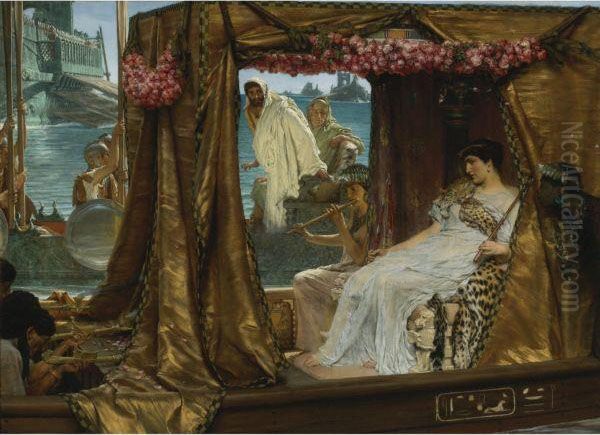 The Meeting Of Antony And Cleopatra: 41 Bc Oil Painting by Sir Lawrence Alma-Tadema