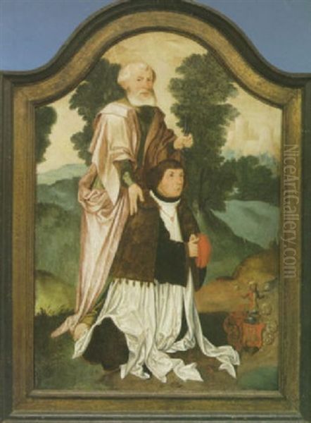 Saint Peter With A Donor Oil Painting by Bartholomaeus (Barthel) Bruyn the Younger