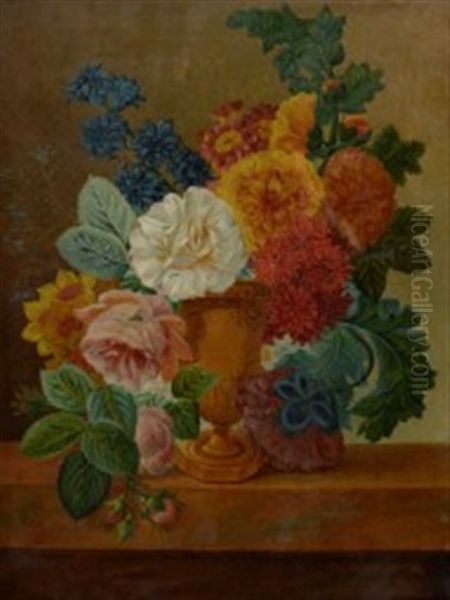 Nature Morte Aux Fleurs Oil Painting by Johannes Cornelis de Bruyn