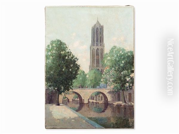 View Of Utrecht Oil Painting by Nicolaas Bruynesteyn