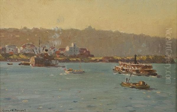 Untitled - Sydney Harbour Oil Painting by Charles David Jones Bryant