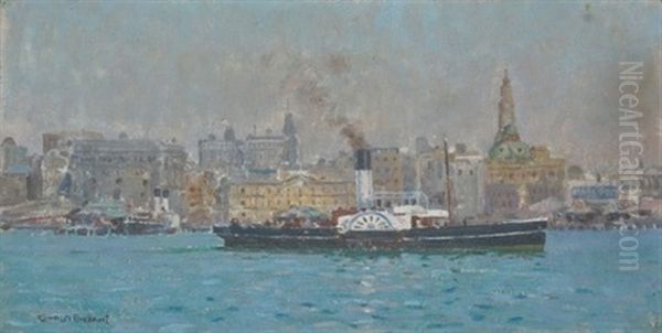 Paddle Steamers Oil Painting by Charles David Jones Bryant