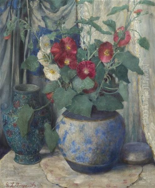 Still Life With Flowers Oil Painting by Everett Lloyd Bryant