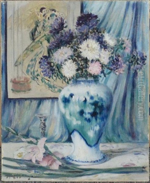 Floral Arrangement Oil Painting by Everett Lloyd Bryant