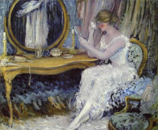 At Her Vanity Oil Painting by Everett Lloyd Bryant