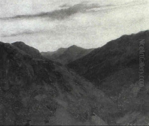 Western Mountain Landscape Oil Painting by Everett Lloyd Bryant