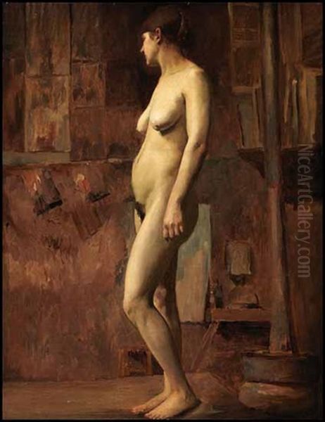 Standing Nude Oil Painting by William Brymner