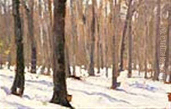 Maple Sugar Bush Oil Painting by William Brymner