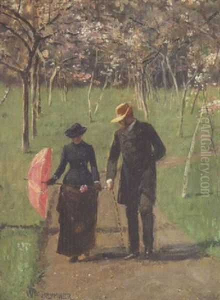 In The Orchard, Spring Oil Painting by William Brymner